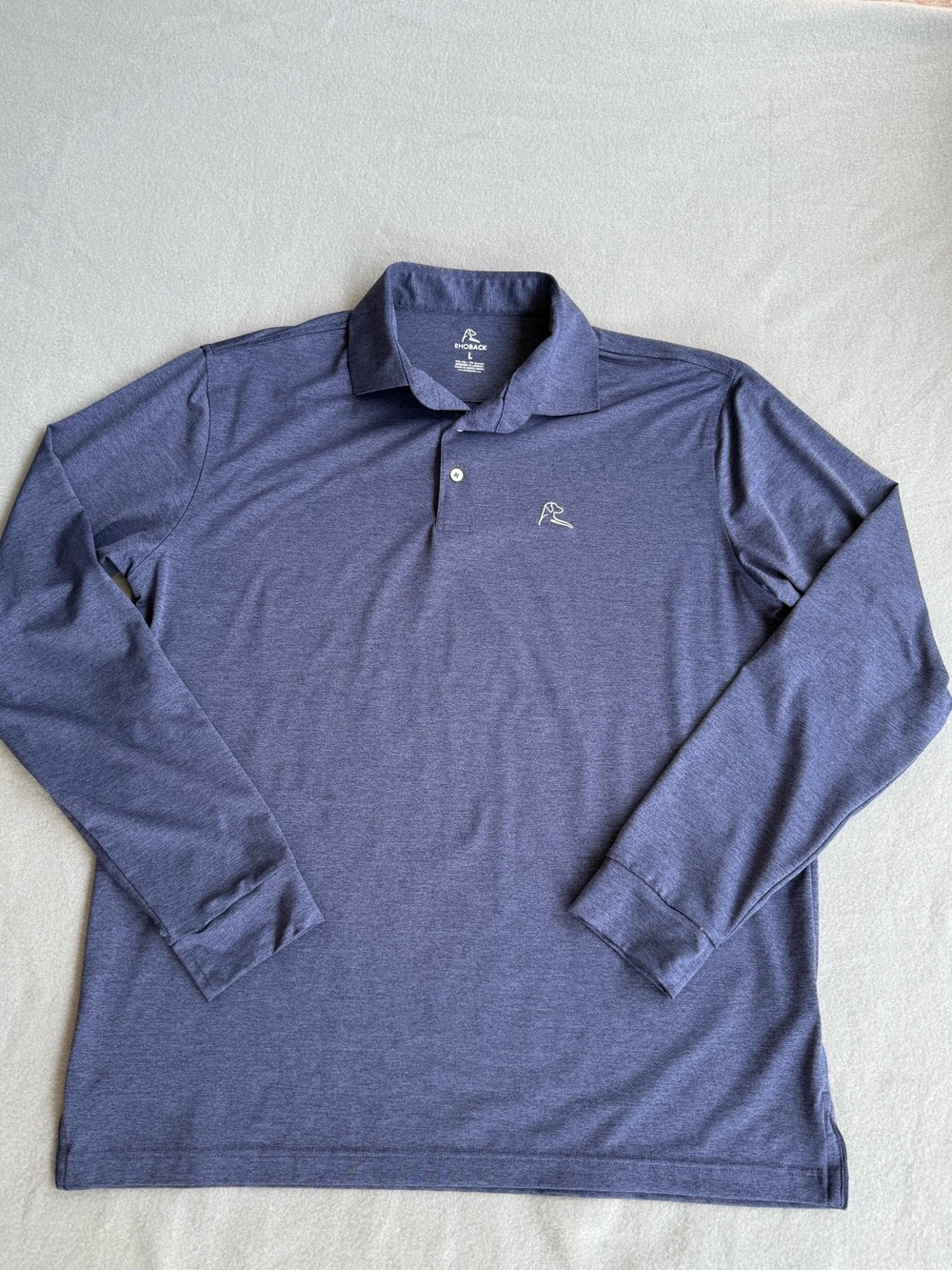 Rhone Pullover Men Large Blue  Longsleeve Quarter Zip Mock Neck Knit Performance